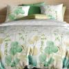 Housse de couette 220x240 cm + 2 taies d'oreiller 63x63 cm Coton Ecrus Vert