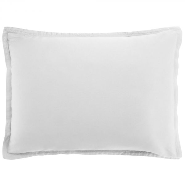 Taie d'oreiller 50x70 cm rectangle Satin de Coton Blanc