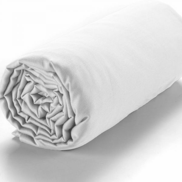 Drap housse 160x200 +30 cm Percale de Coton Blanc pas cher