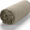 Drap housse 140x190 +30 cm Satin de Coton Sable