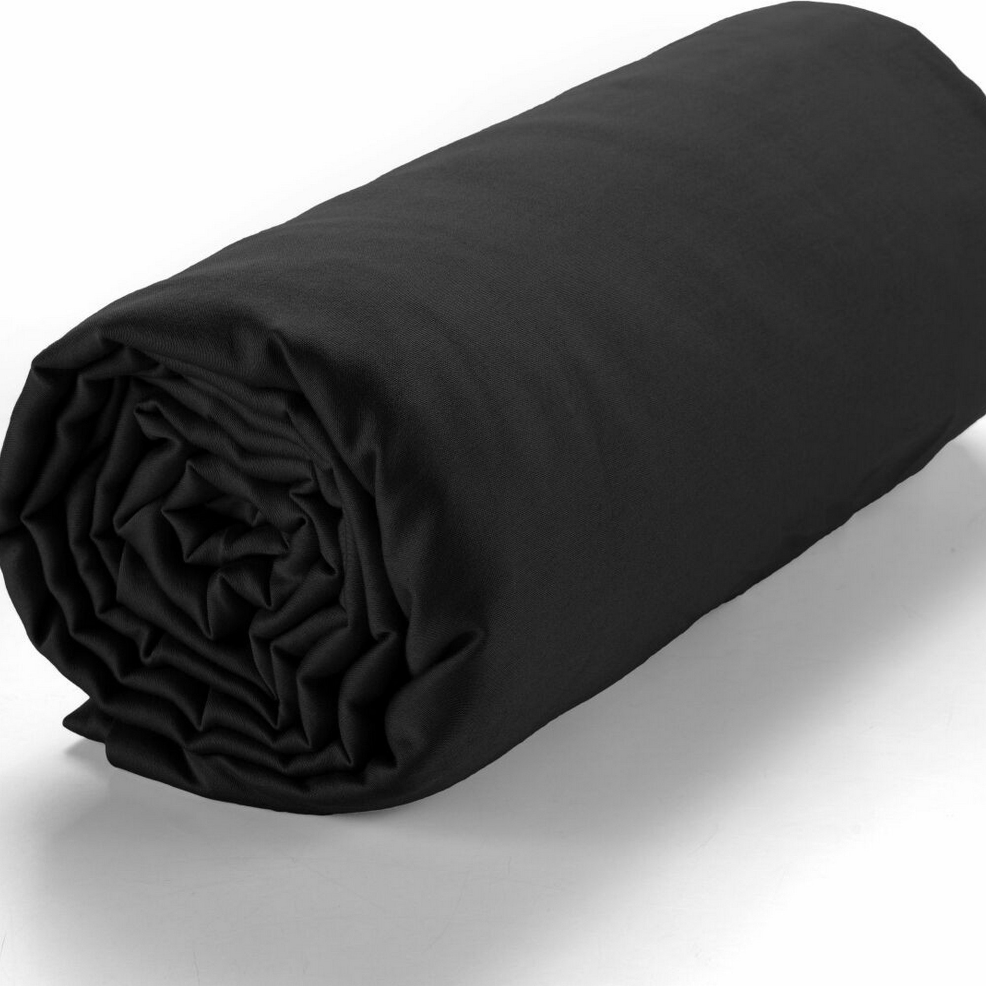Drap-Housse 160x200 Cm Microfibre Brossée Noire - Hauteur Matelas Jusqu'à 35 Cm - Certifié Oeko-Tex