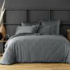 Drap plat 240x300 Satin de Coton Gris Foncé