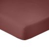 Drap housse 140x190 +25 cm Coton Rouge Tomette