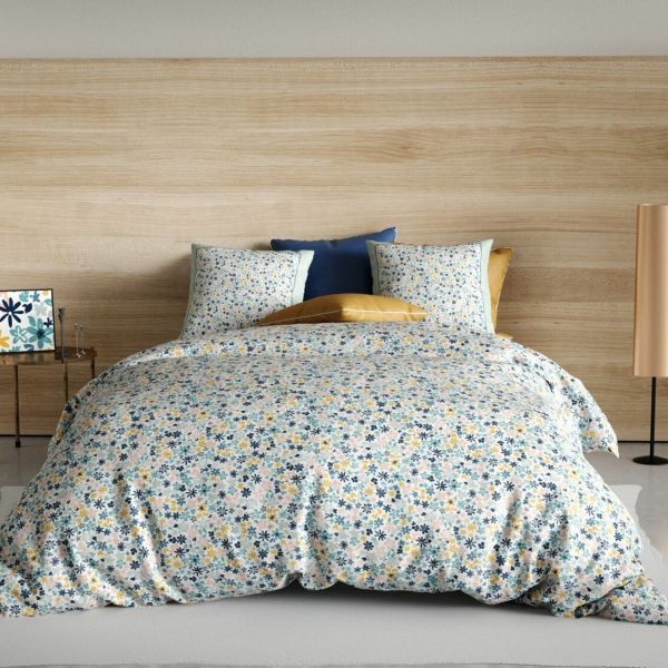 Housse de couette 220x240 cm + 2 taies d'oreiller 63x63 cm Coton Mani