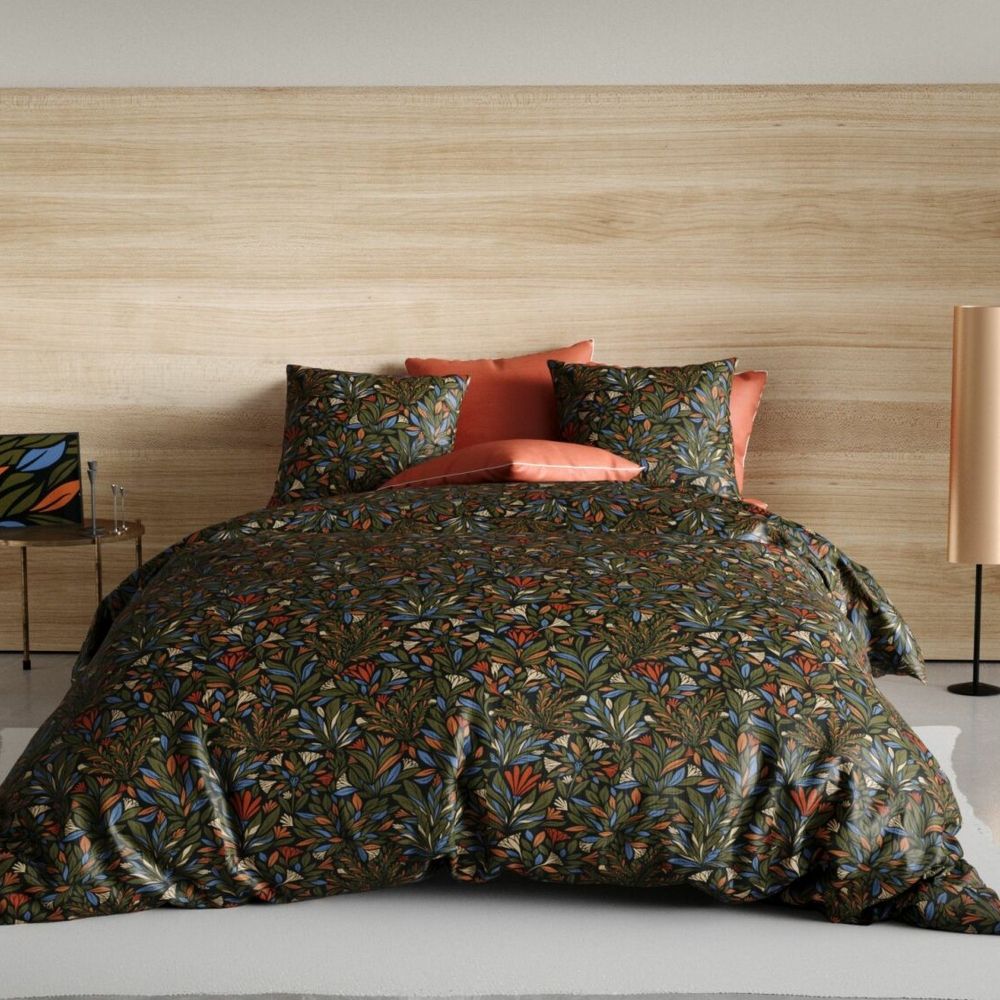 Housse de couette réversible 240x260 cm + 2 taies d'oreiller 63x63 cm  Percale de Coton Bogota - Housse De Rêve