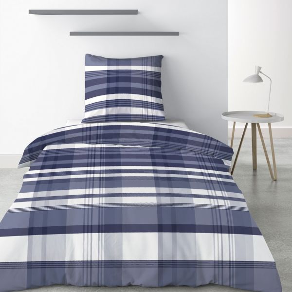 Housse de couette 140x200 cm + 1 taie d'oreiller 63x63 cm Microfibre Scottish