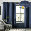 Rideau Occultant 140x260 cm Doublure polaire Polyester Bleu