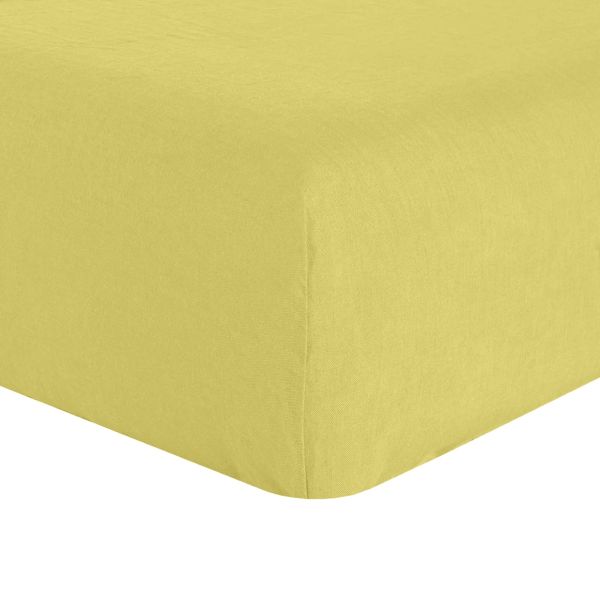 Drap housse 140x190 +30 cm en lin Français – lin lavé Poire