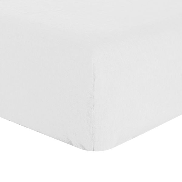 Drap housse 160x200 +30 cm en lin Français - lin lavé Meringue