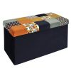 Coffre de rangement banc pliable Patchwork rétro