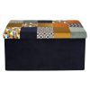 Coffre de rangement banc pliable Patchwork rétro