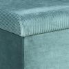 Coffre de rangement banc pliable velours côtelé bleu