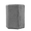 Pouf velours côtelé 35 cm gris