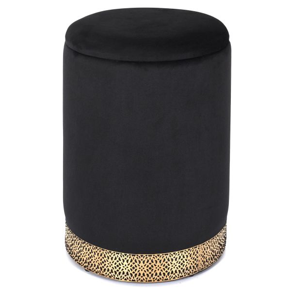 Pouf coffre de rangement chic noir