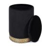 Pouf coffre de rangement chic noir