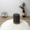 Pouf scandinave rond gris