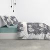 Housse de couette 200x200 cm + 2 taies d'oreiller 100% Coton Bio 47 fils Avec Amour