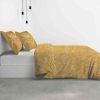 Housse de couette 200x200 cm + 2 taies d'oreiller 100% Coton Bio 57 fils Victoria Ocre