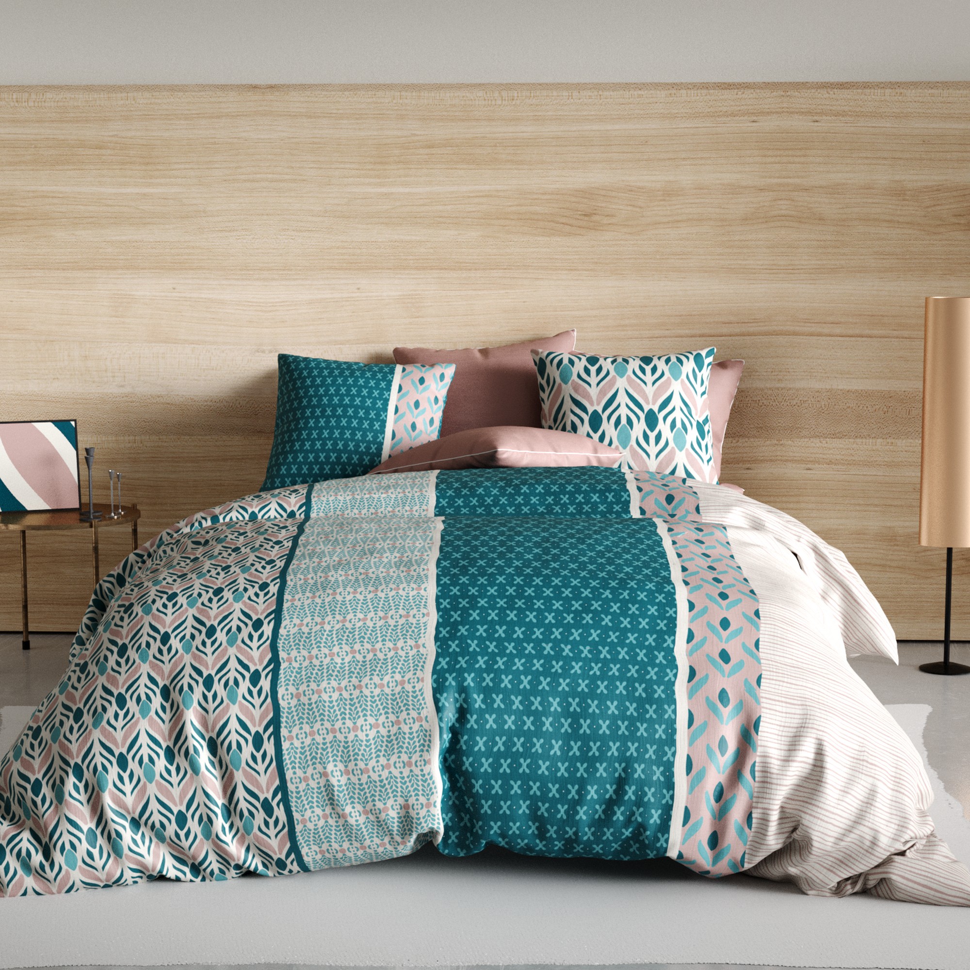 VENDOMES Parure De Draps 4 Pièces 100% Coton COULEURS - Vert, MATIÈRE