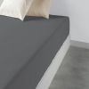 2 Draps housse 80x200 +35 cm 100% Coton 57 fils Gris Foncé