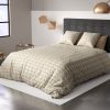 Housse de couette 220x240 cm + 2 taies d'oreiller 100% Polyester 60 gsm Carmel