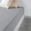 2 Draps housse 80x200 +35 cm 100% Coton 57 fils Gris Clair