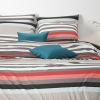 Housse de couette 220x240 cm + 2 taies d'oreiller 63x63 cm Coton 57 fils Stripe