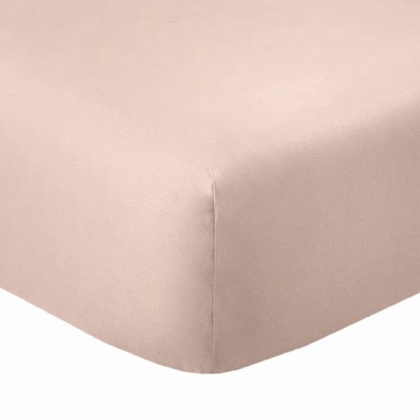 Drap housse 200x200 +35 cm Coton 57 fils Blush