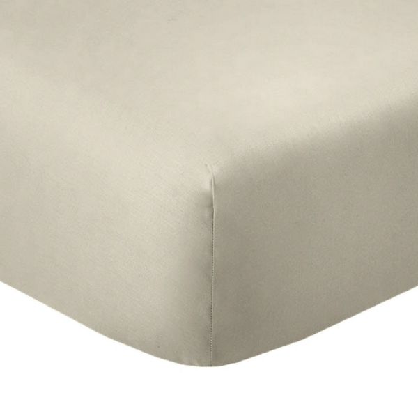 Drap housse 140x190 +35 cm Coton 57 fils Latte