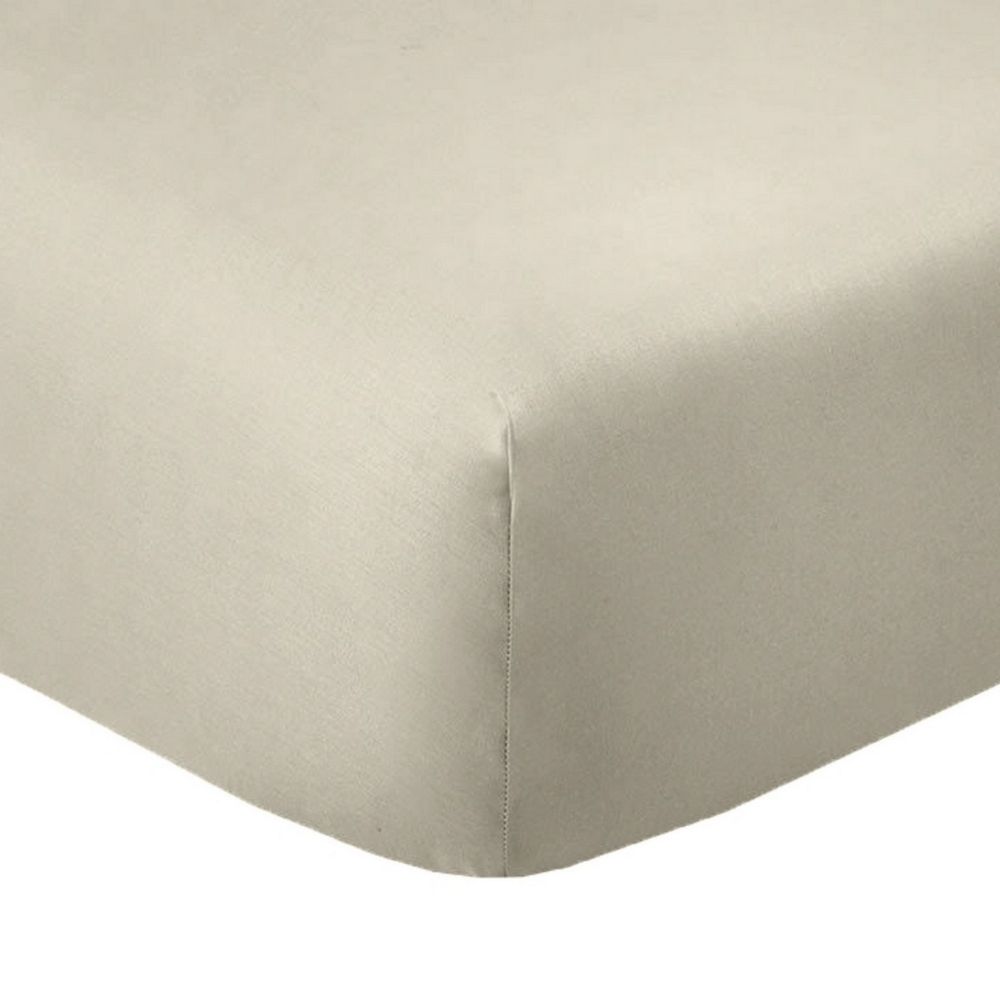 Drap housse 160x200 +35 cm Coton 57 fils Latte - Housse De Rêve