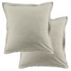 Lot de 2 taies d'oreiller 63x63 cm Coton 57 fils Grège