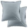 Lot de 2 taies d'oreiller 63x63 cm Coton 57 fils Bleu Polaire