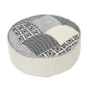 Pouf rond Patchwork gris 50 cm