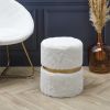 Pouf imitation fourrure blanc