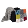 Pouf pliable coffre de rangement Patchwork