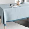 Nappe rectangulaire anti tache 140x300 cm Coton Vichy Bleu