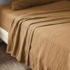 Drap plat 270x300 cm Gaze de coton Camel