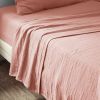 Drap plat 270x300 cm Gaze de coton Rose