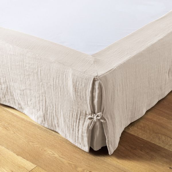 Cache sommier 160x200 cm Gaze de coton Naturel