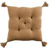 Coussin de chaise 40x40 cm Gaze de coton avec pompons Camel