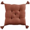 Coussin de chaise 40x40 cm Gaze de coton avec pompons Terracotta