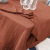 Nappe rectangle 150x350 cm Gaze de coton Terracotta