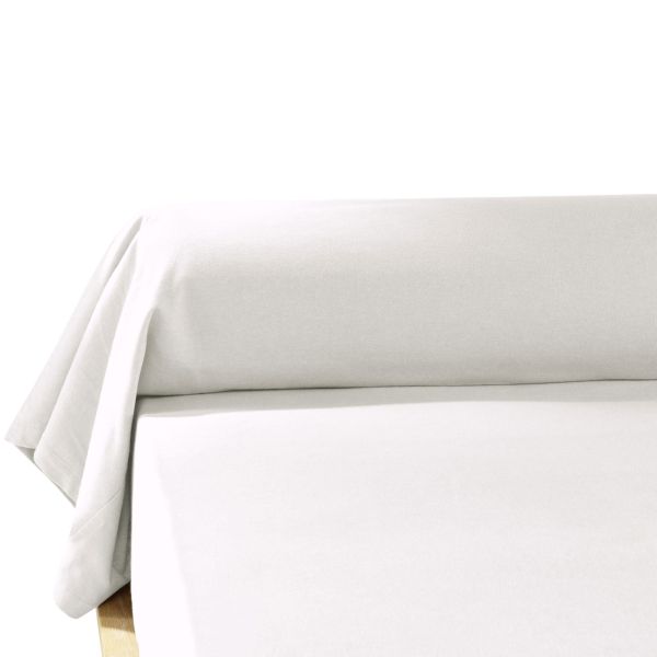 Taie de Traversin 85x185 cm Flanelle de Coton Neige