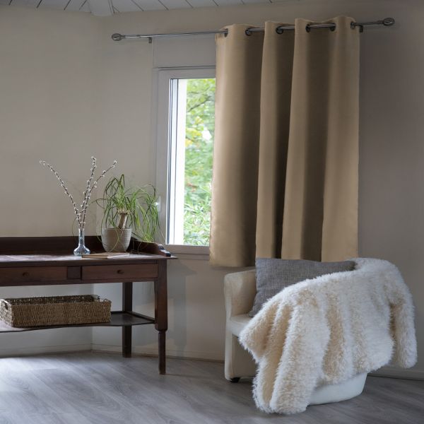 Rideau Occultant 140x180 cm Polyester Beige