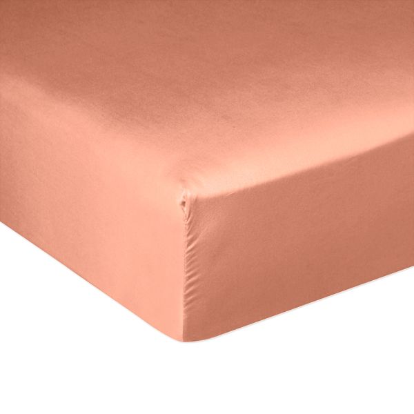 Drap housse 160x200 + 30 cm Satin de Coton Rose