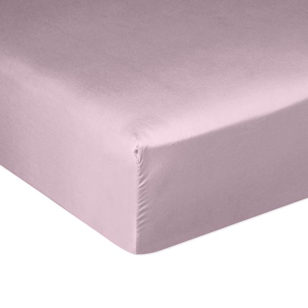 Drap housse 140x190 + 30 cm Satin de Coton Violet