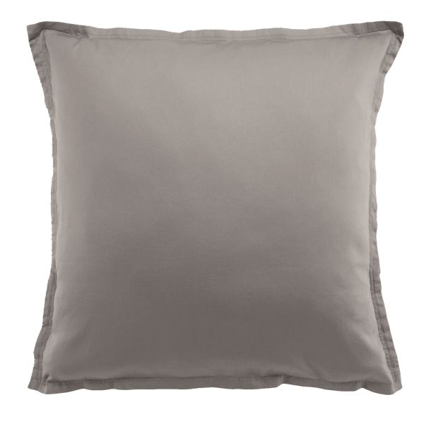 Taie d'oreiller 65x65 cm Satin de Coton Gris Clair