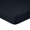 Drap housse 90x190 + 28 cm 100% Coton 57 fils Noir