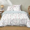 Housse de couette 220x240 cm + 2 taies 100% Coton 51 fils Loving Rose