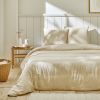 Housse de couette 240x260 cm + 2 taies 100% Gaze de Coton Beige